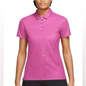 Nike Golf Women's Dri-Fit Victory Short Sleeve Printed pink Polo Large